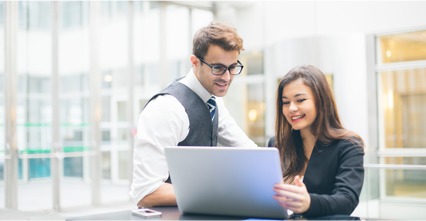 Man and Woman with Laptop
